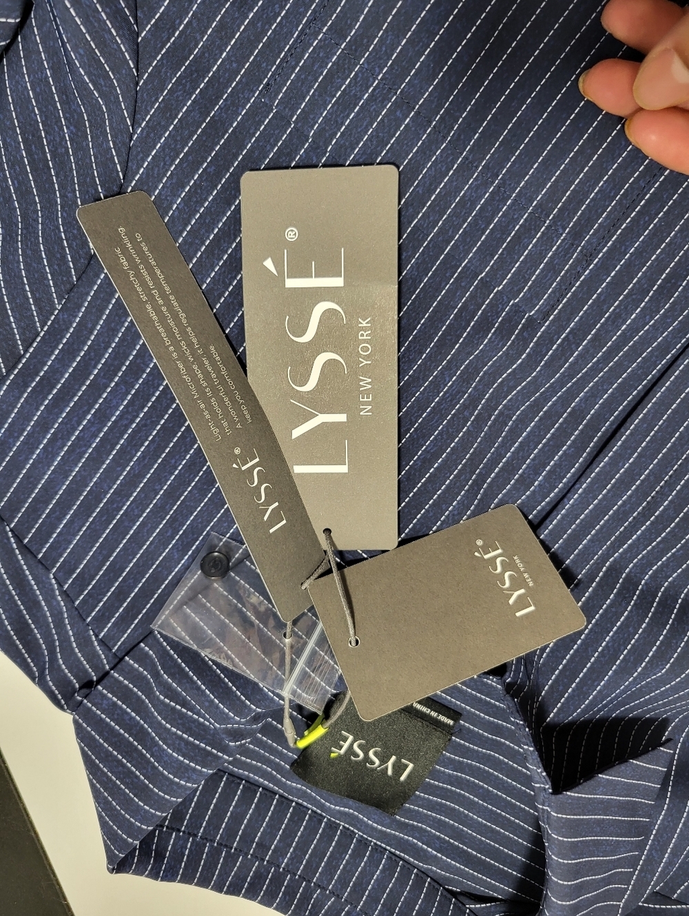 NEw LYSSÉ Schiffer Navy Dress with Tie Waist - Picture 7 of 8